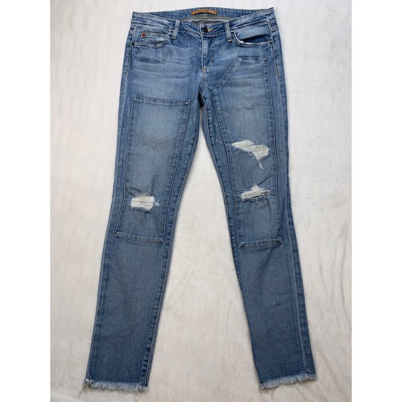 Joe's Jeans The Finn Ankle Skinny Ankle Distressed Japanese Denim Size 28 Yuki - Picture 2 of 10